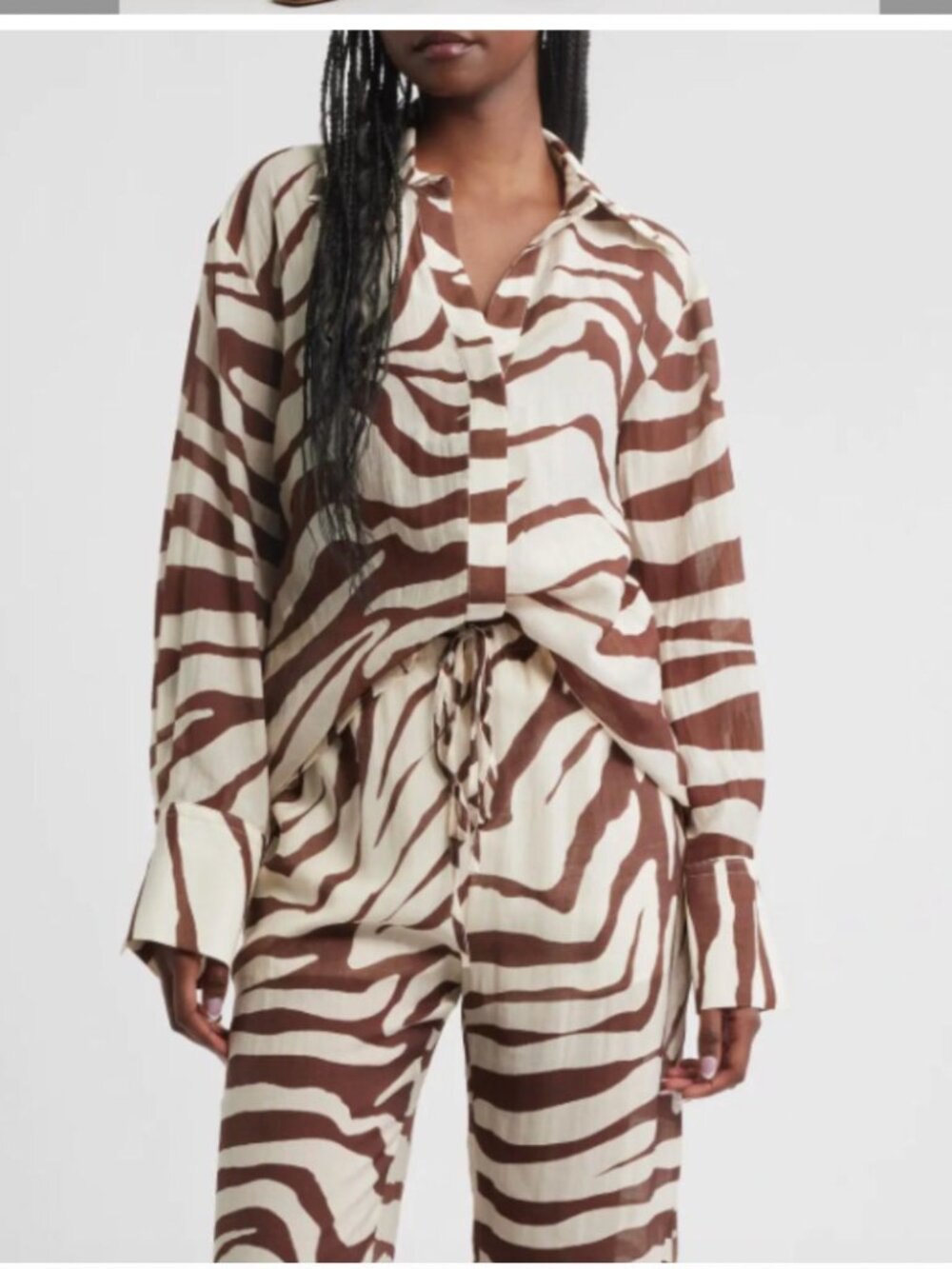 Mango Koni Anima (zebra)l Print top NWT